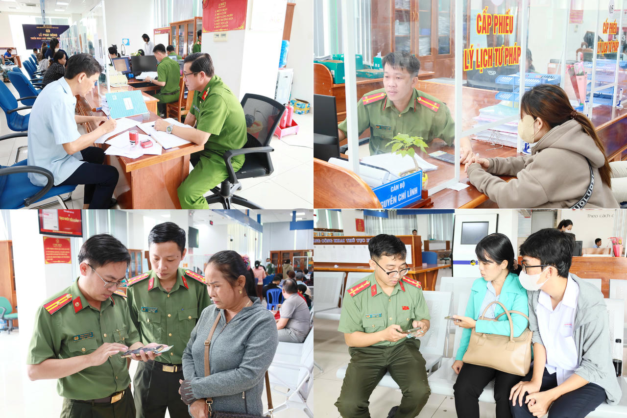 Thanh niên tình nguyện đồng hành cùng người dân trong giải quyết thủ tục hành chính, hướng dẫn tiện ích VNeID.