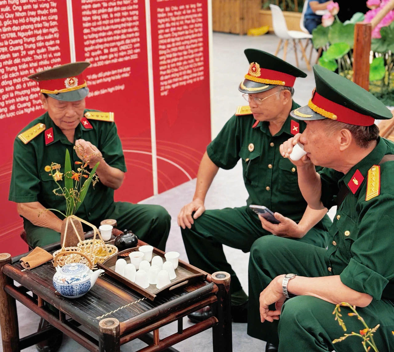 Góc dừng chân thư thái đối với du khách khi tham quan triển lãm.