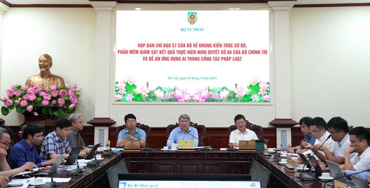 Bộ trưởng Nguyễn Hải Ninh chủ trì cuộc họp.