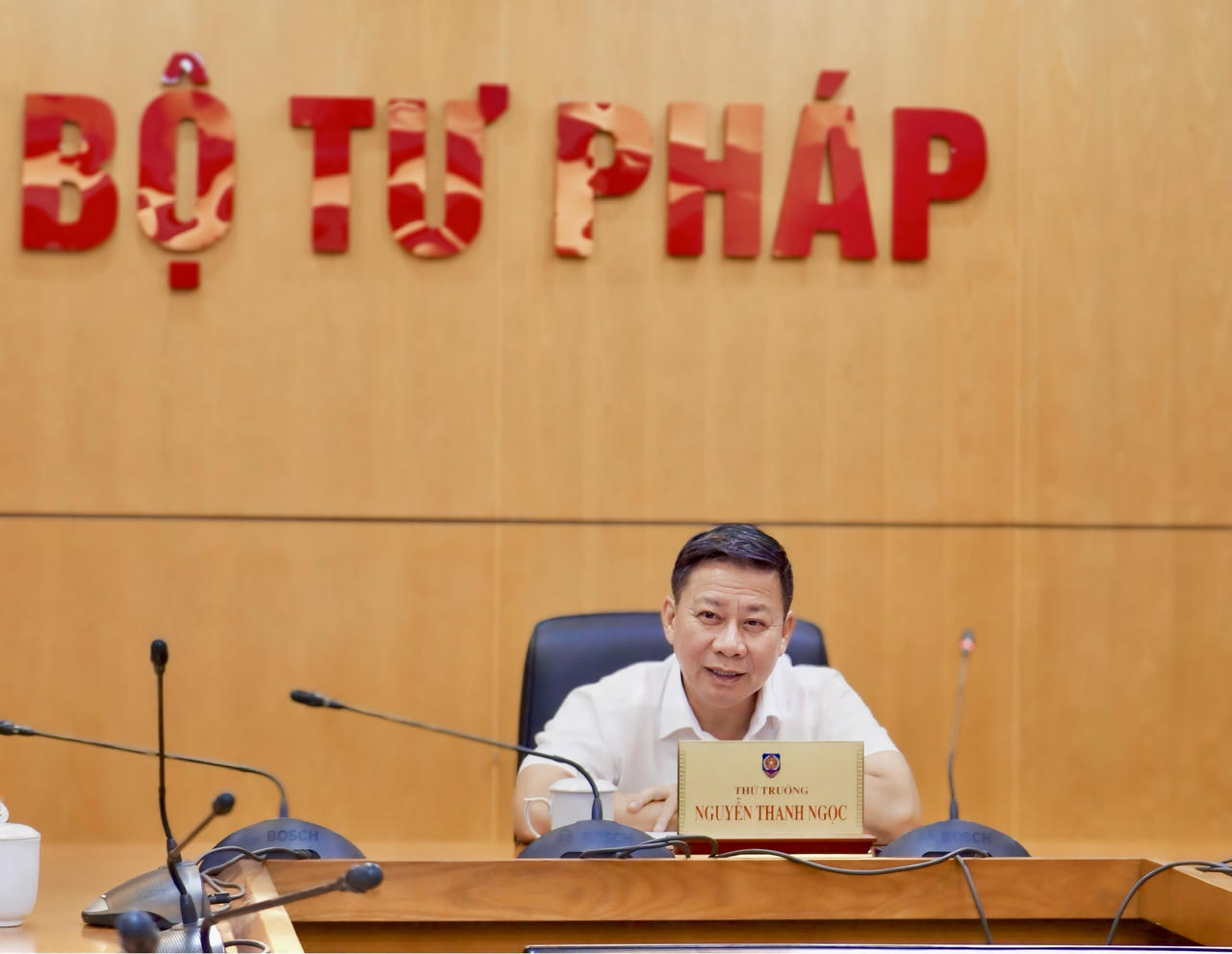 Thứ trưởng Nguyễn Thanh Ngọc phát biểu tại buổi làm việc