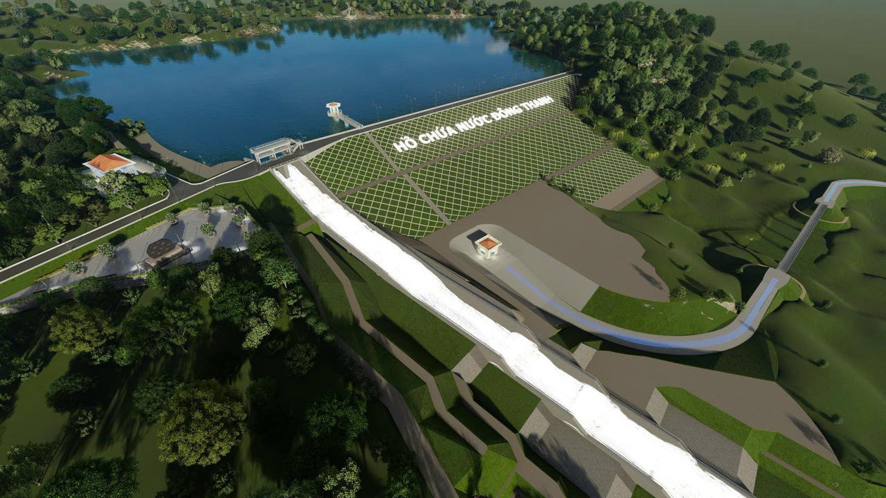 Phối cảnh tổng thể dự án hồ chứa nước Đông Thanh.