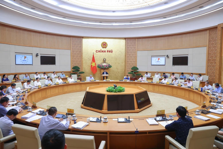 Thủ tướng Phạm Minh Chính chủ trì phiên họp Chính phủ thường kỳ tháng 8/2025 - Ảnh: VGP/Nhật Bắc