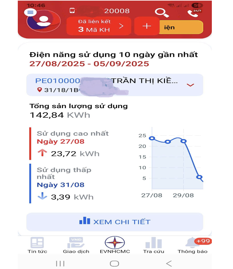 Tải App EVNHCMC để tự theo dõi lượng điện tiêu thụ hàng ngày