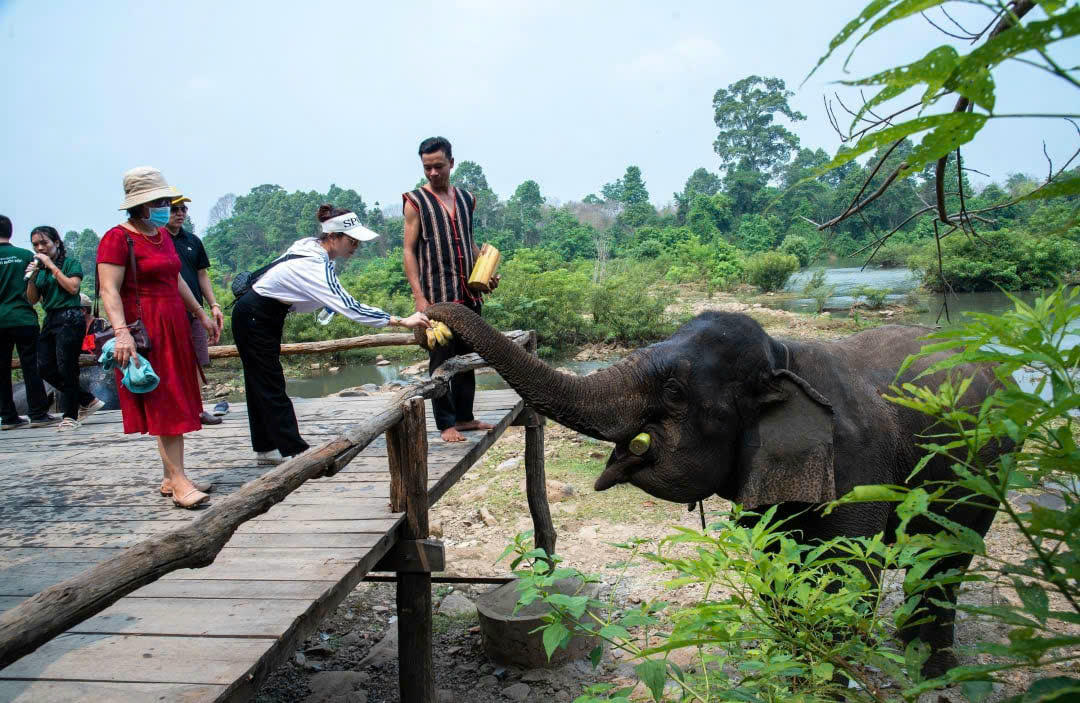 Du khách trải nghiệm du lịch thân thiện tại Đắk Lắk.