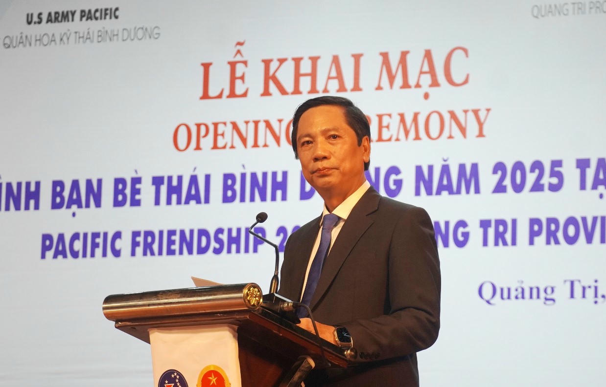 Phó Chủ tịch Thường trực UBND tỉnh Quảng Trị Hoàng Nam phát biểu tại chương trình.