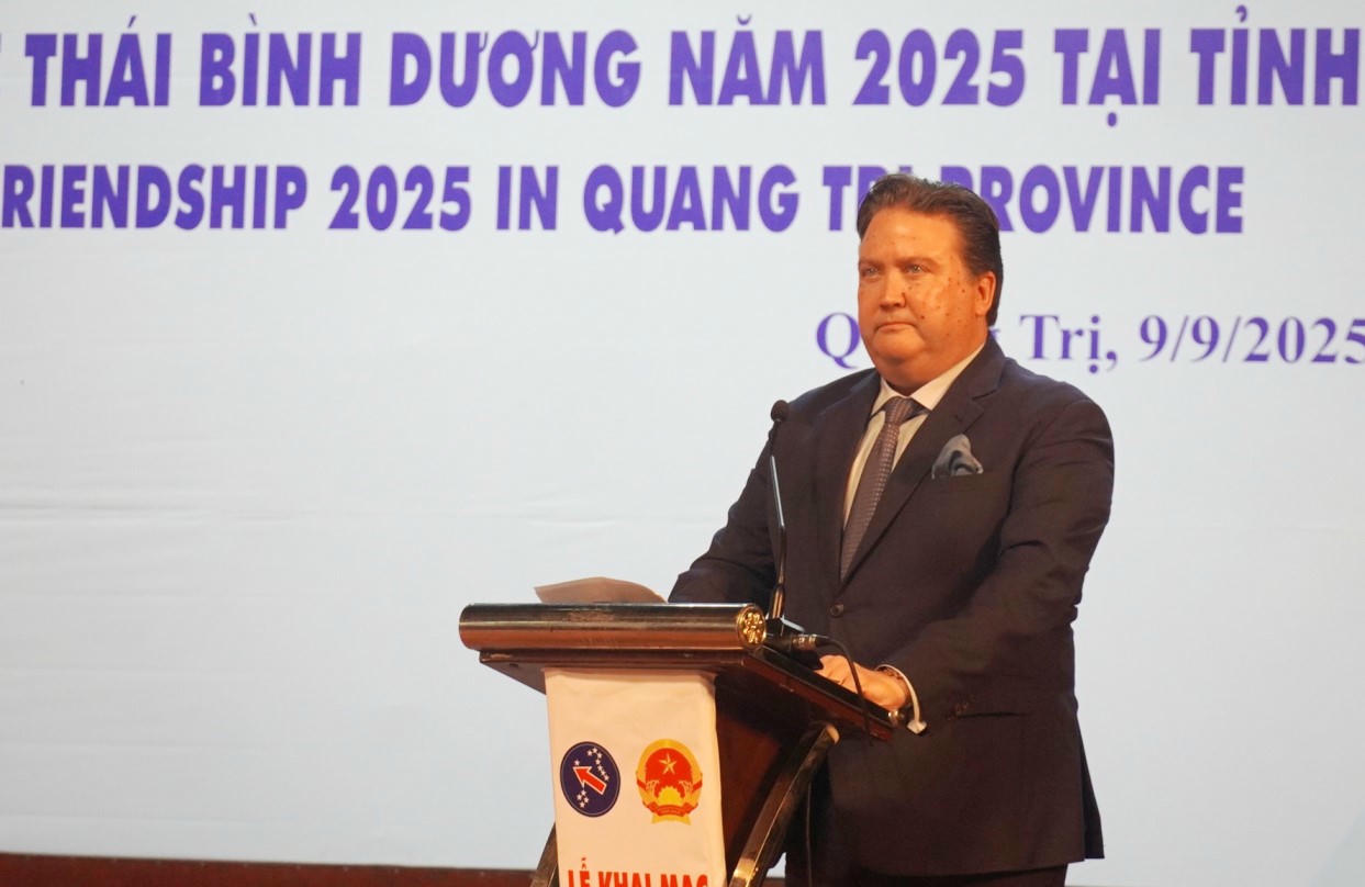 Đại sứ Hoa Kỳ tại Việt Nam Marc Evans Knapper phát biểu tại chương trình.