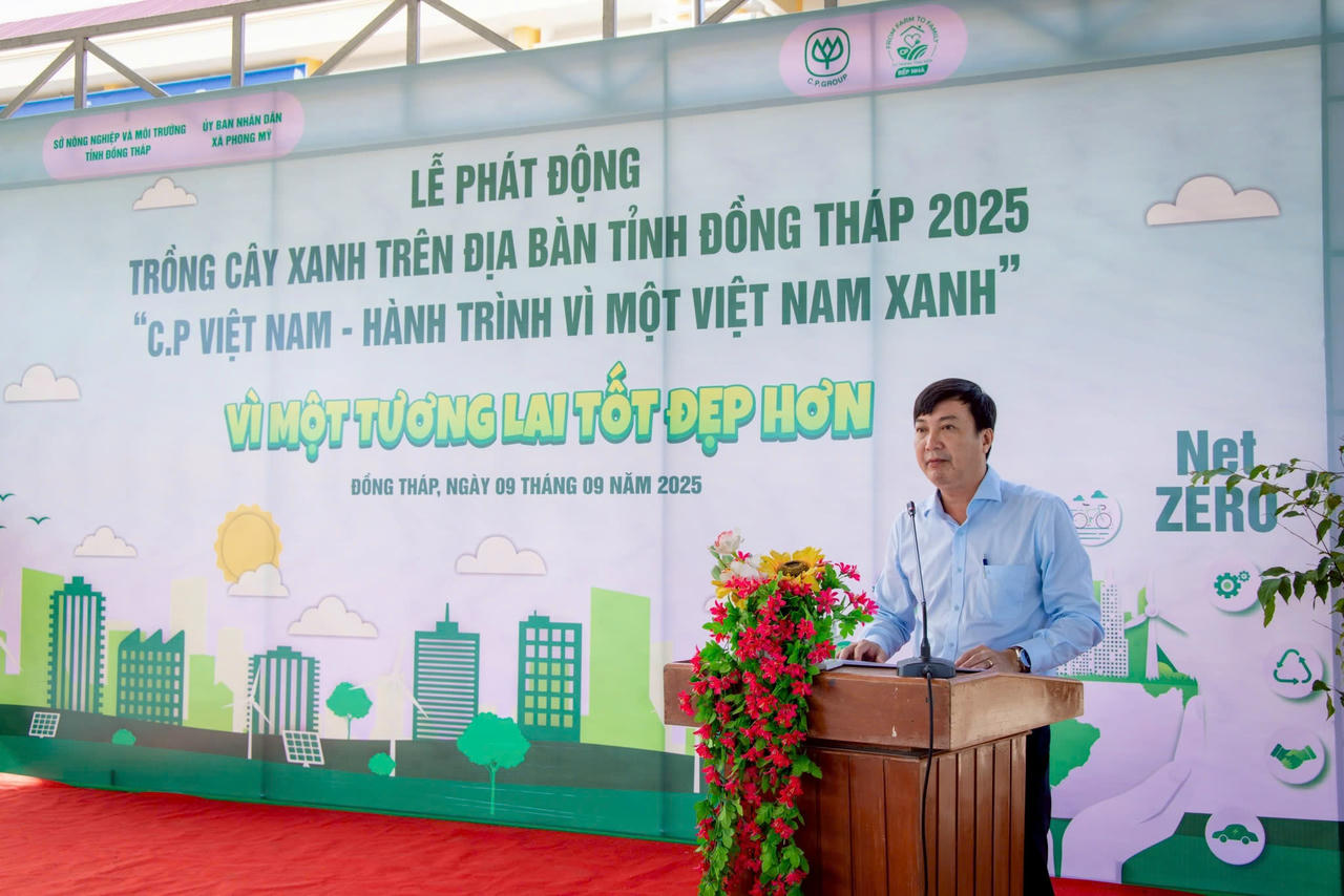 Ông Trần Bảo Sơn - Phó giám đốc Sở Nông nghiệp và Môi tường tỉnh Đồng Tháp phát biểu khai mạc.