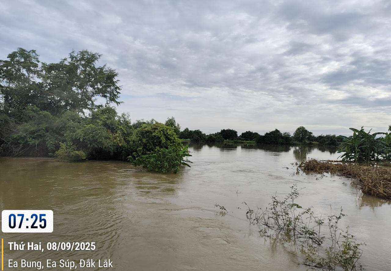 Xã Ea Bung, Ea Súp nhiều nơi ngập trắng.