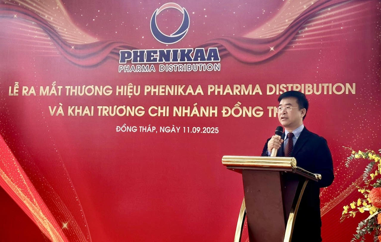 Ông Hà Ngọc Sơn - Tổng Giám đốc Công ty cổ phần Phenikaa Pharma Distribution phát biểu tại buổi lễ.
