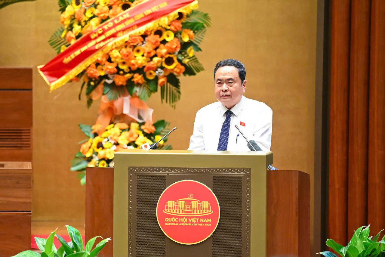 Chủ tịch Quốc hội phát biểu khai mạc. (Ảnh: quochoi.vn)