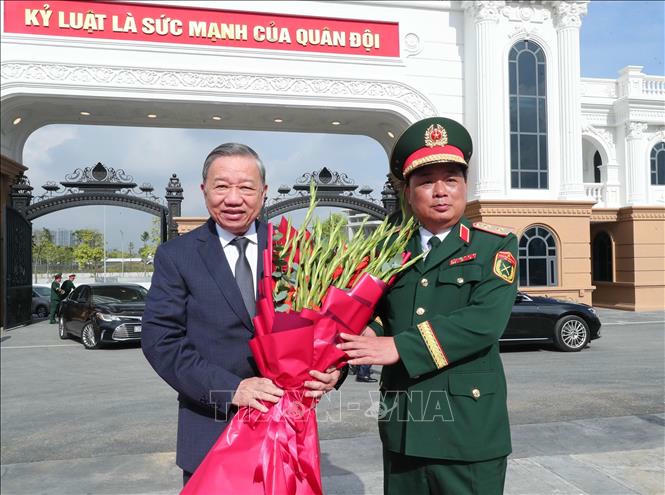 Tổng Bí thư Tô Lâm đến dự lễ kỷ niệm. Ảnh: Trọng Đức/TTXVN