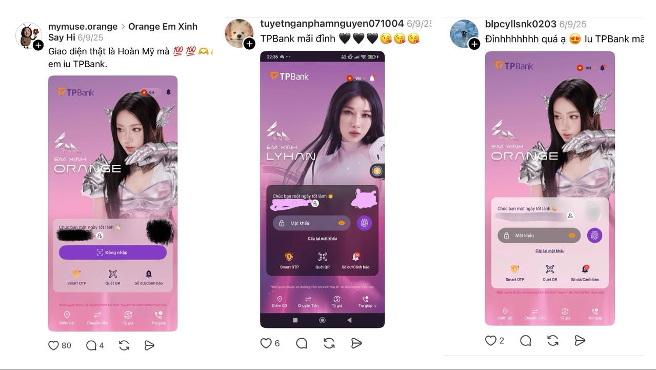 Xinhiu rần rần với trend ‘đổi áo App TPBank’, minigame bandana limited khiến cộng đồng fan đua nhau tham gia. (Ảnh: TPBank)
