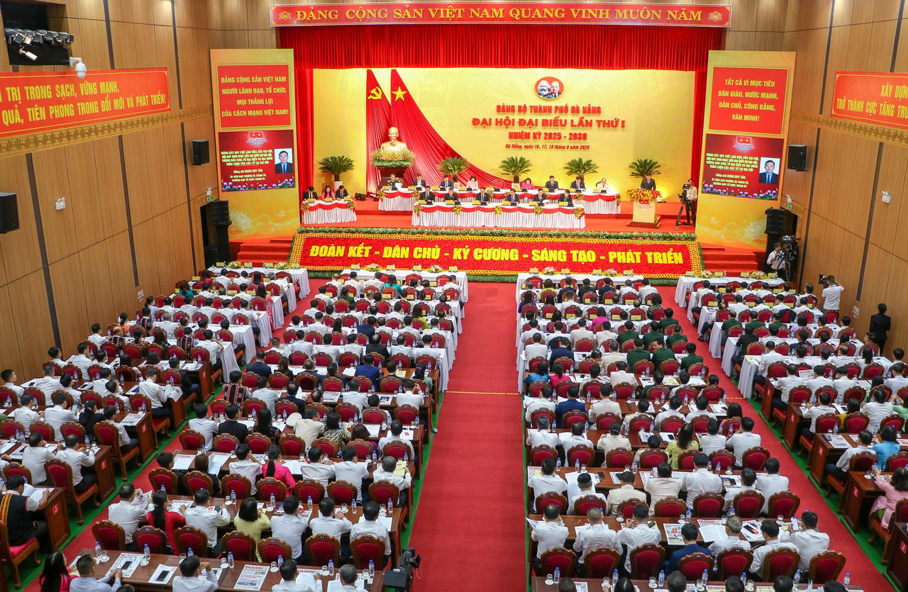 Quang cảnh phiên trù bị Đại hội đại biểu Đảng bộ TP Đà Nẵng lần thứ I, nhiệm kỳ 2025 - 2030.