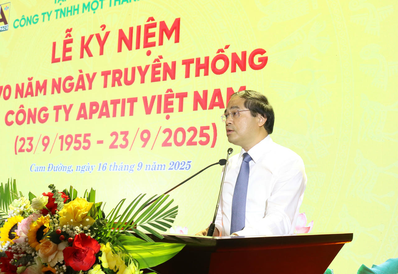 Bi thư Tỉnh ủy Lào Cai Trịnh Xuân Trường phát biểu tại buổi lễ