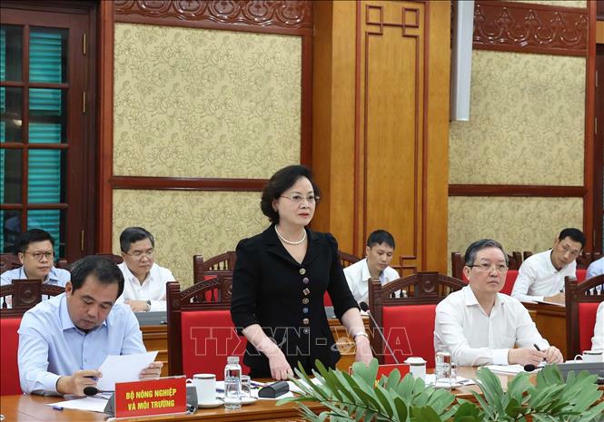 Ủy viên Ban Thường vụ Đảng ủy Chính phủ, Bộ trưởng Bộ Nội vụ Phạm Thị Thanh Trà phát biểu. Ảnh: Thống Nhất/TTXVN