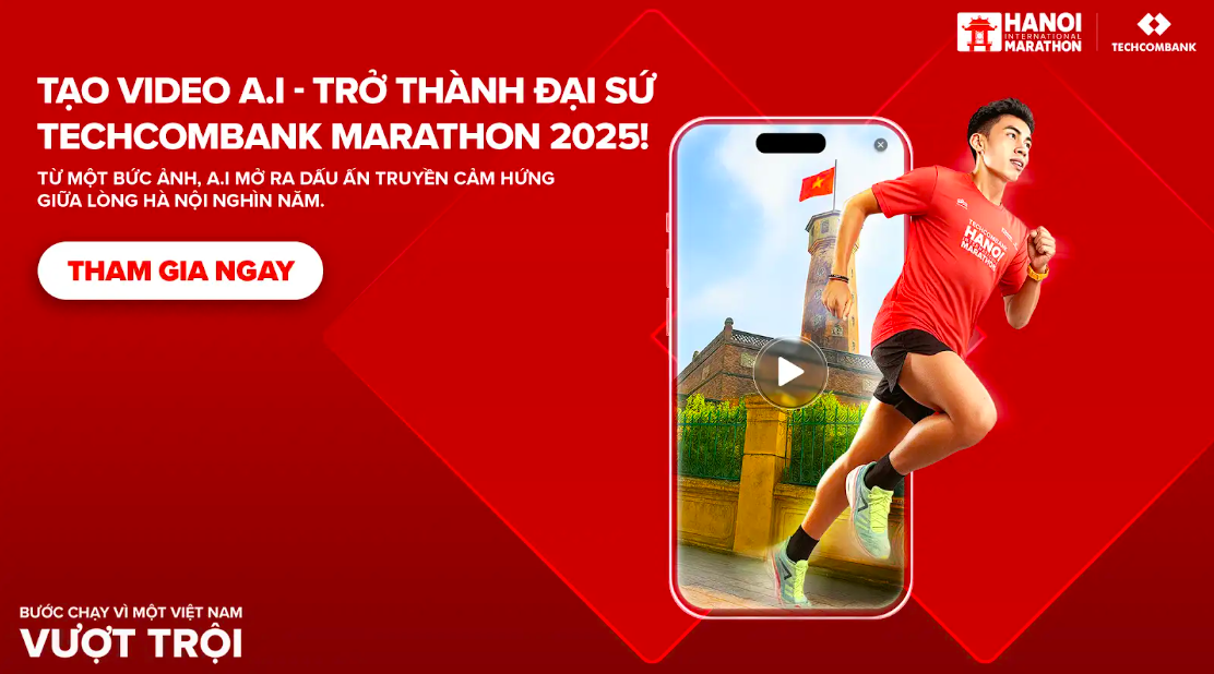 Tạo video A.I - Xu hướng thú vị được giới runner tham gia đông đảo trước thềm Giải Marathon quốc tế Hà Nội Techcombank mùa thứ 4