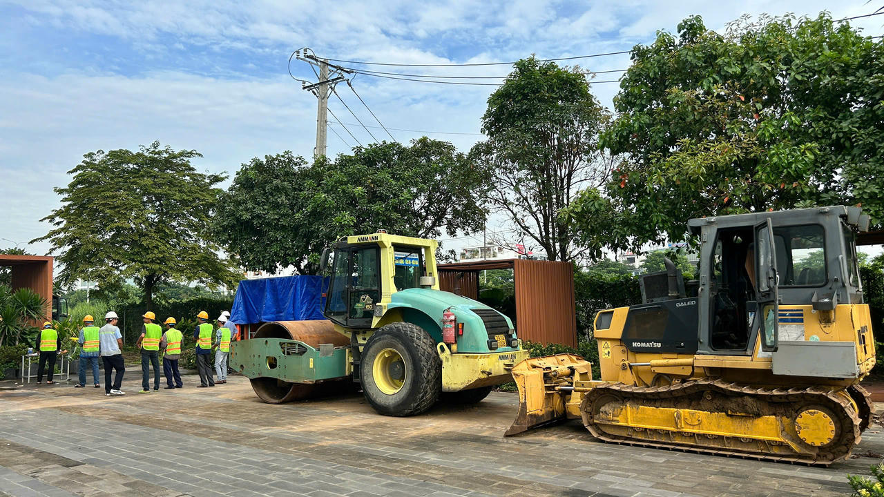 Hình ảnh máy móc thiết bị thi công tại công trình