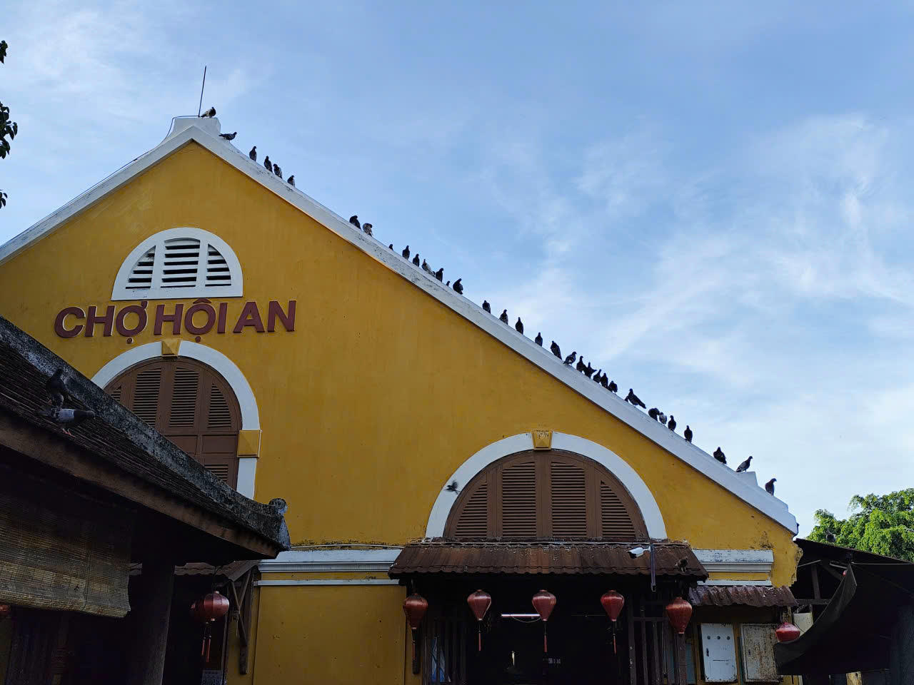 Khu chợ Hội An là thiên đường ẩm thực có tiếng, đã từng được tạp chí Lonely Planet bình chọn là một trong những thiên đường thực phẩm hấp dẫn cả du khách và người dân địa phương nhất thế giới. (Đàn chim bồ câu ríu rít là cảnh thường thấy ở chợ Hội An vào mỗi sáng sớm. Ảnh PV)