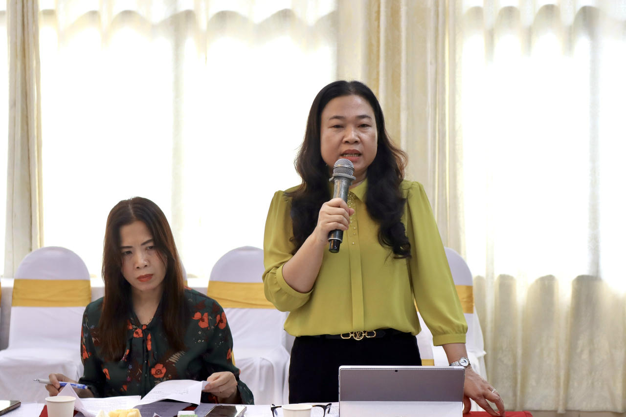 Phó Giám đốc Sở Tư pháp Hà Nội Phạm Thị Thanh Hương phát biểu.