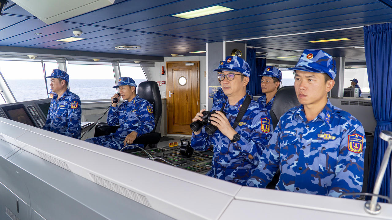 Đại tá Nguyễn Minh Khánh, Phó Tư lệnh, Tham mưu trưởng BTL Vùng CSB3 trực tiếp chỉ huy diễn tập