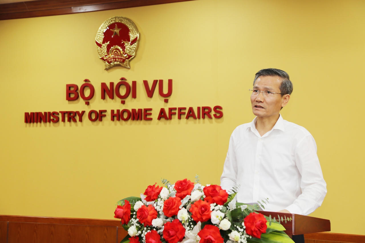 Thứ trưởng Bộ Nội vụ Cao Huy phát biểu khai mạc Ảnh:ĐBND