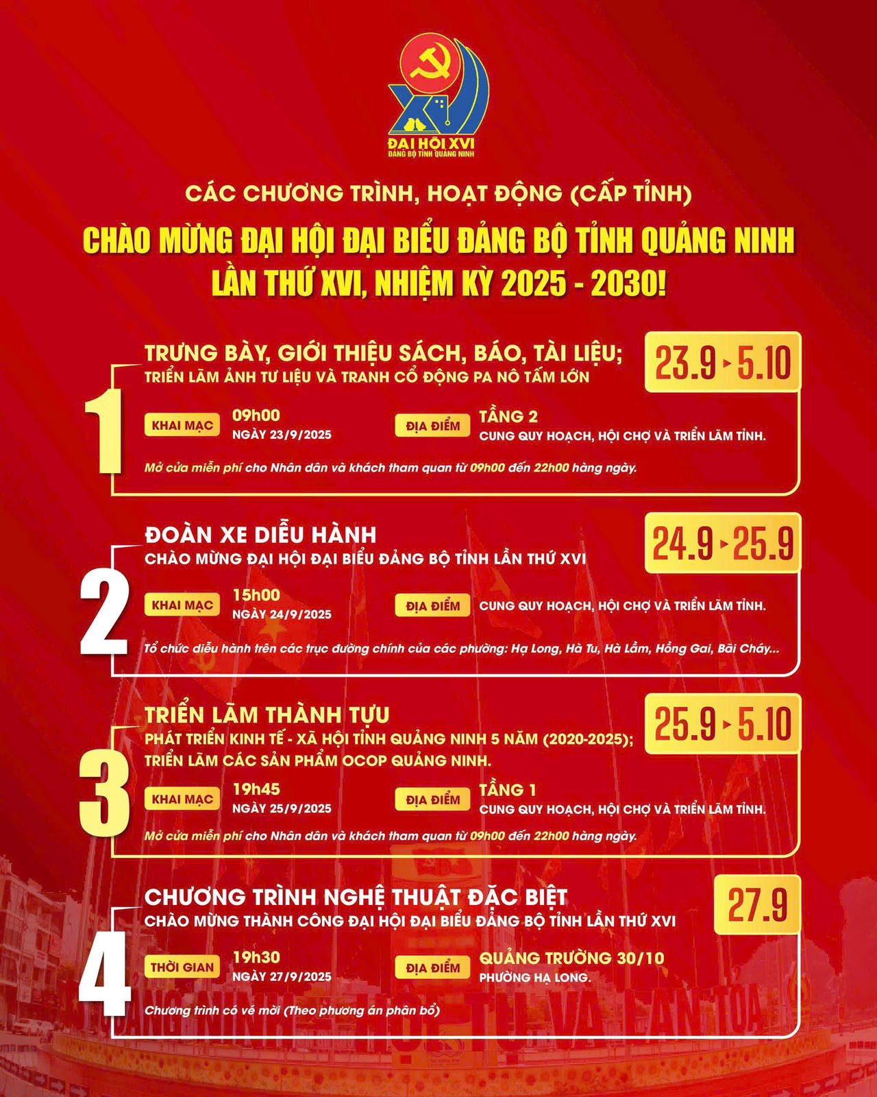 Quảng Ninh tổ chức hàng loạt sự kiện tầm cỡ chào mừng Đại hội đại biểu Đảng bộ tỉnh 