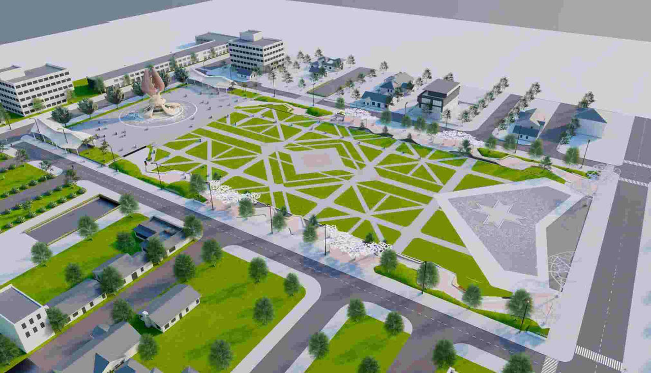 Mô phỏng dự án Quảng trường 10/3 mới. Ảnh: Bản thiết kế mô phỏng dự án