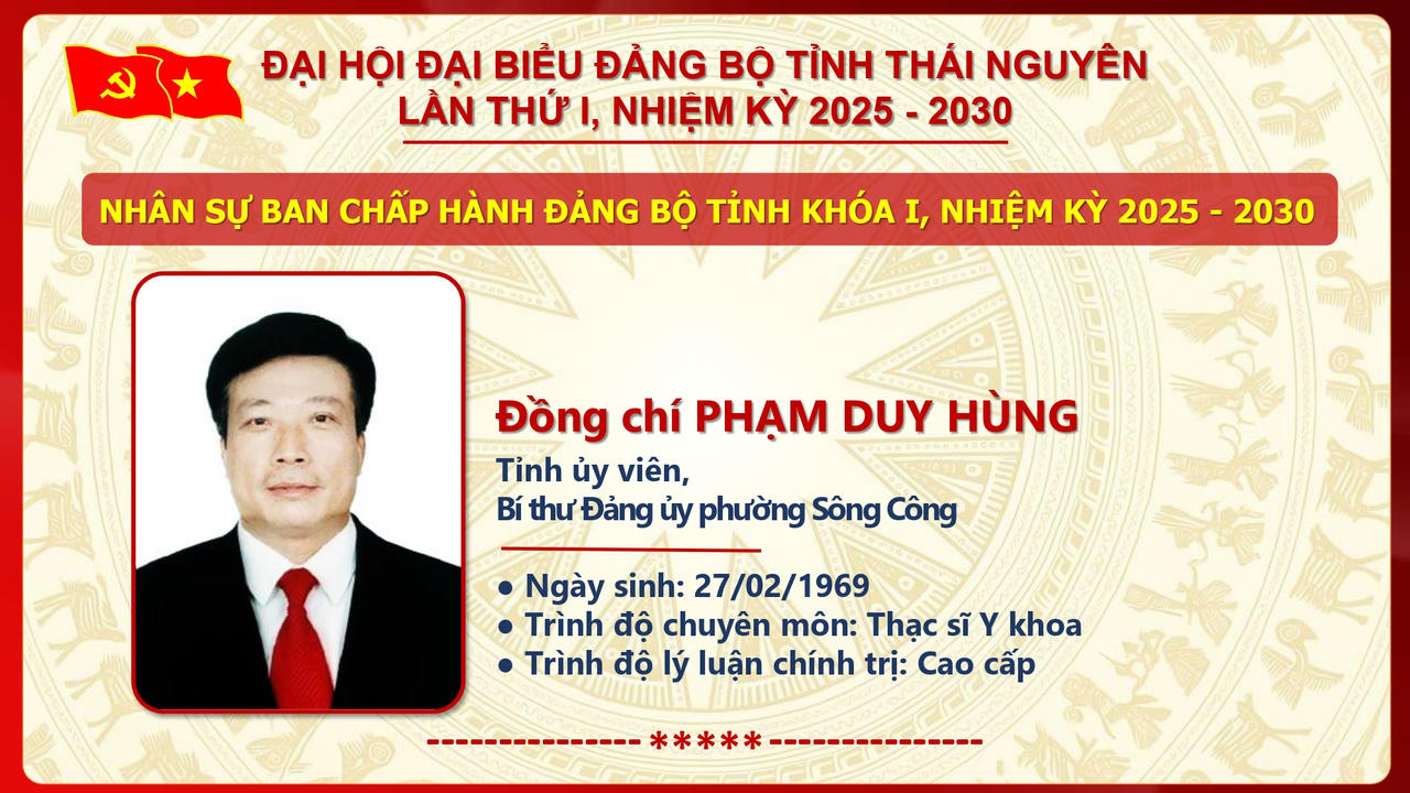 Ông Trịnh Việt Hùng giữ chức Bí thư Tỉnh ủy Thái Nguyên nhiệm kỳ 2025 - 2030