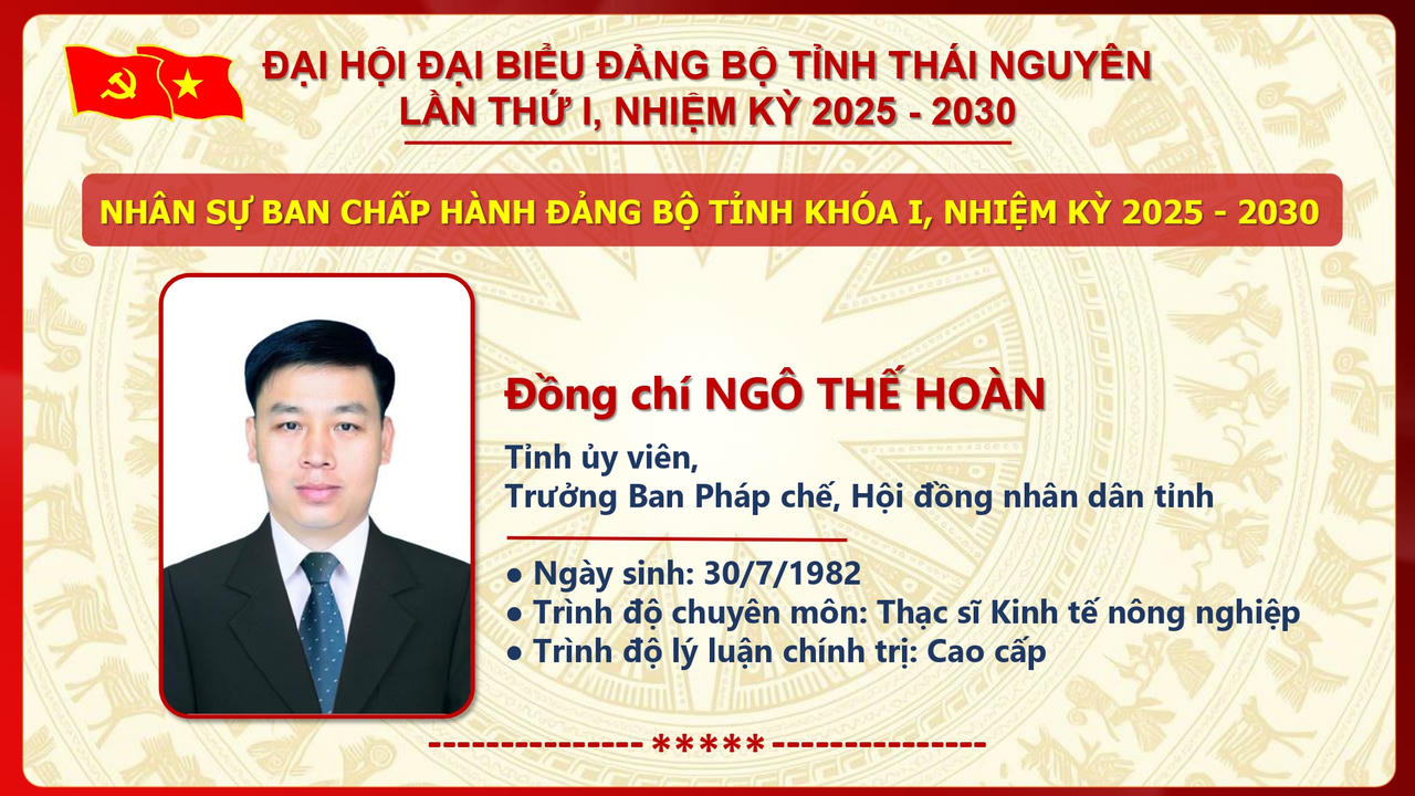 Ông Trịnh Việt Hùng giữ chức Bí thư Tỉnh ủy Thái Nguyên nhiệm kỳ 2025 - 2030