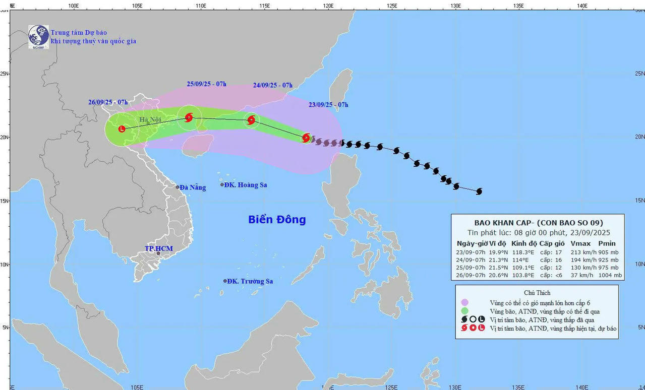 Bão Ragasa là cơn bão có diễn biến phức tạp, được đánh giá đặc biệt nguy hiểm.