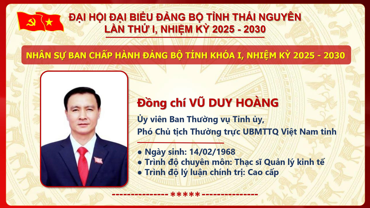 Ông Trịnh Việt Hùng giữ chức Bí thư Tỉnh ủy Thái Nguyên nhiệm kỳ 2025 - 2030