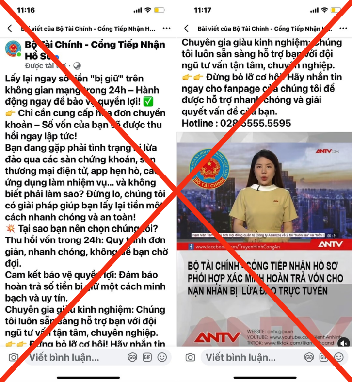 Xuất hiện trang facebook có tích xanh giả mạo Bộ Tài chính