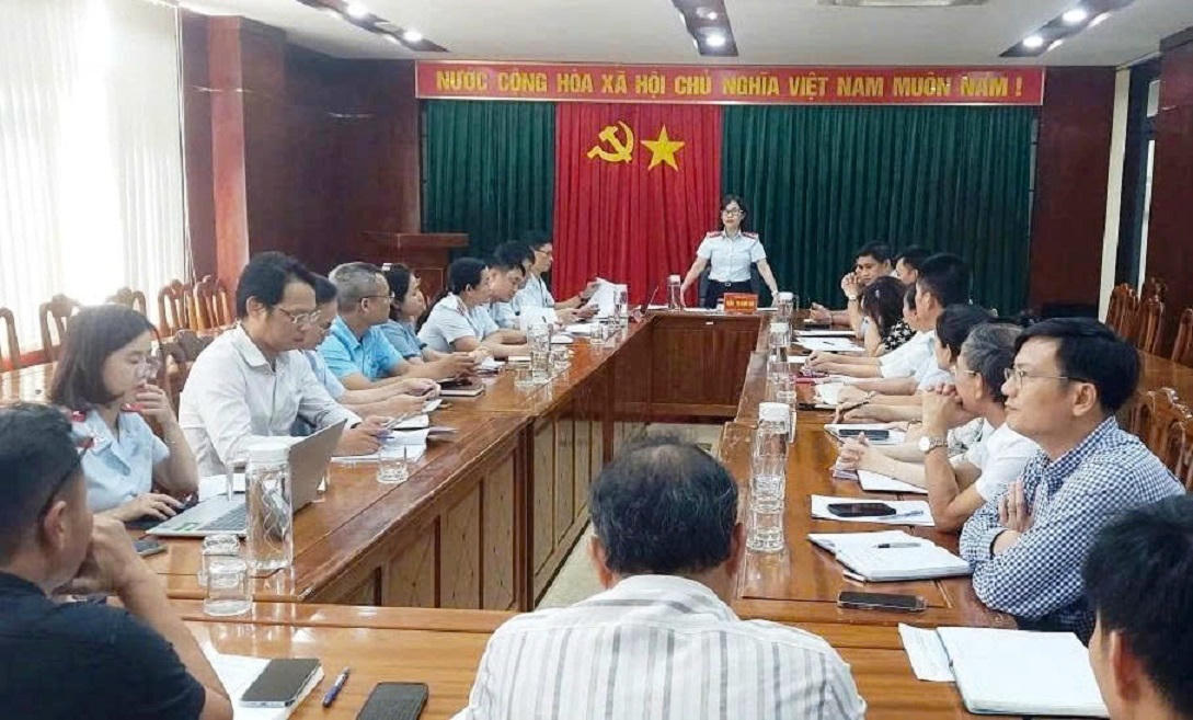 Bà Trần Thị Kim Hoa - Chánh Thanh tra TP Đà Nẵng phát biểu tại buổi công bố quyết định thanh tra.