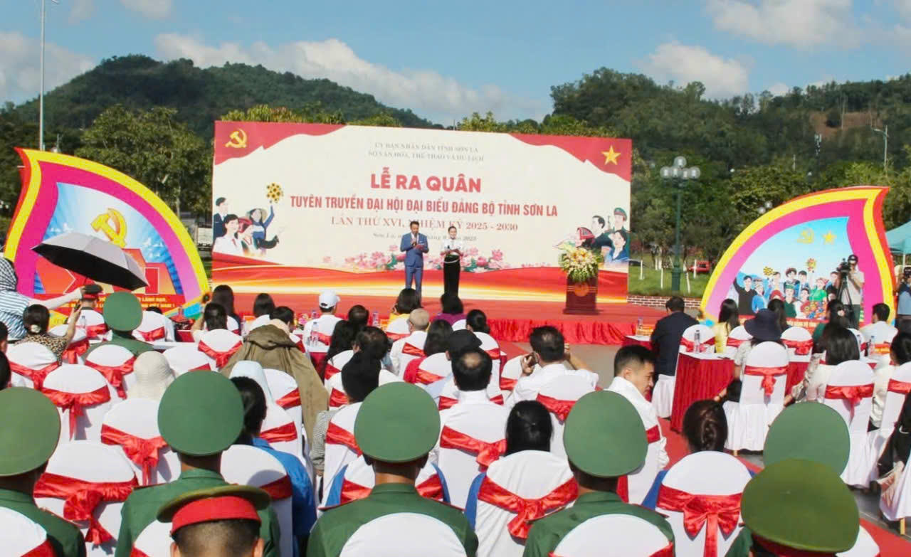 Lễ ra quân tuyên truyền Đại hội đại biểu Đảng bộ tỉnh Sơn La lần thức XVI, nhiệm kỳ 2025 - 2030.
