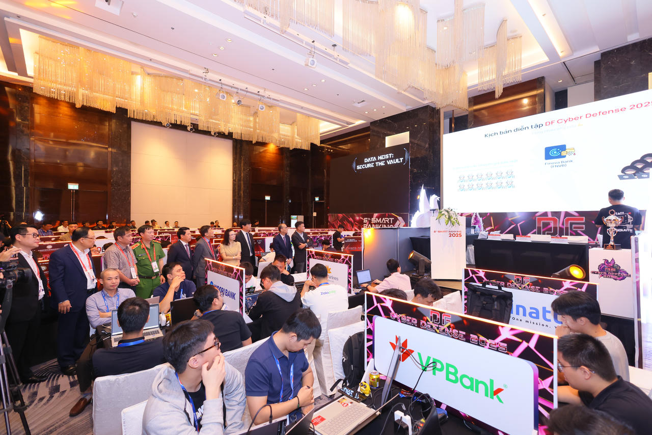Quang cảnh chương trình Diễn tập Chủ động Phòng thủ Không gian mạng - DF Cyber Defense 2025 (Ảnh: HHANMQG)