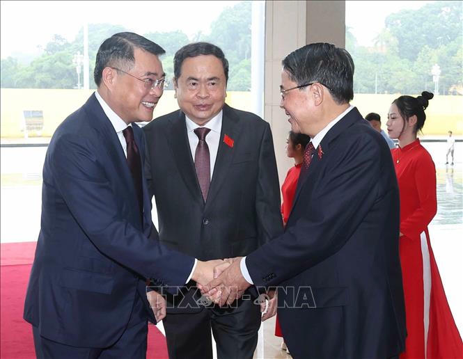 Đồng chí Lê Minh Hưng, Ủy viên Bộ Chính trị, Bí thư Trung ương Đảng, Trưởng Ban Tổ chức Trung ương đến dự Đại hội. Ảnh: Thống Nhất/TTXVN