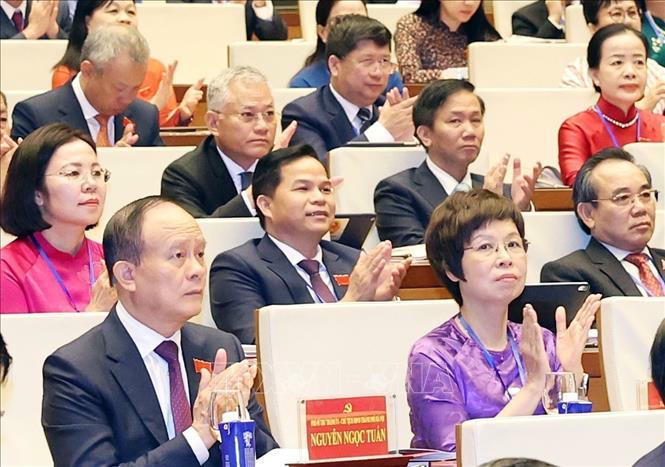 Các đại biểu tham dự phiên chính thức Đại hội đại biểu Đảng bộ Quốc hội lần thứ nhất. Ảnh: Thống Nhất/TTXVN