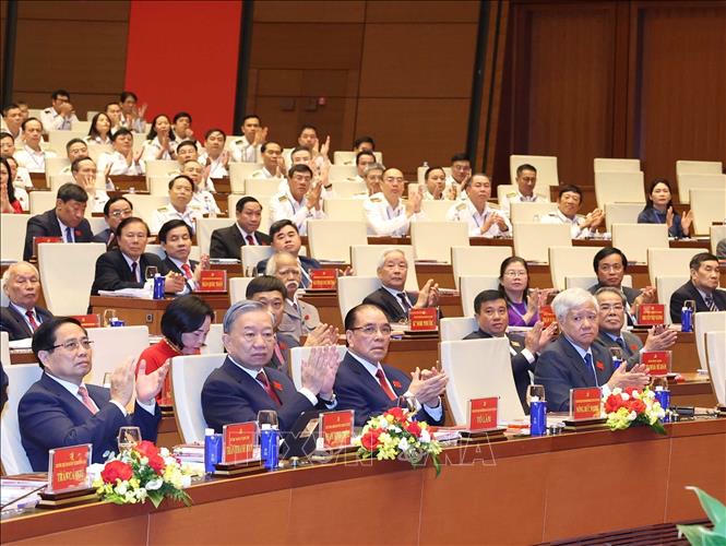 Tổng Bí thư Tô Lâm và các đại biểu tham dự Đại hội. Ảnh: Thống Nhất/TTXVN