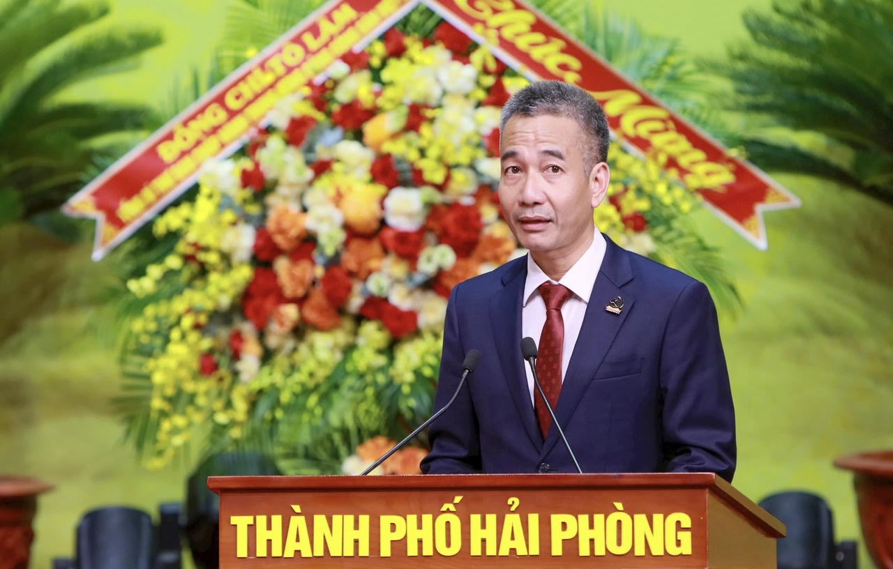 Ông Lê Quý Tiệp, Giám đốc Sở Xây dựng TP tham luận tại Đại hội.