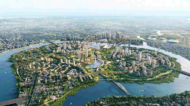 Phối cảnh quy hoạch - kiến trúc bán đảo Bình Quới - Thanh Đa (TP HCM). Ảnh: Liên danh tư vấn