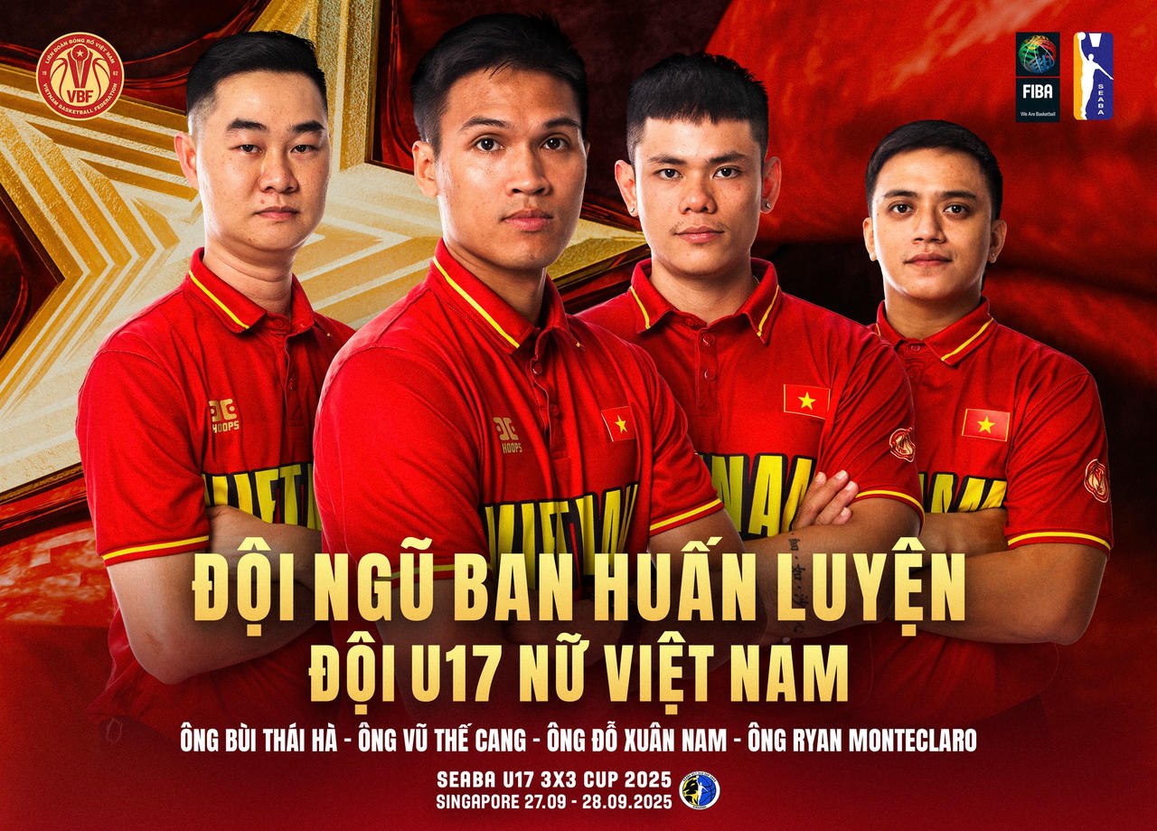 Việt Nam công bố danh sách Ban huấn luyện và VĐV U17 Nam, Nữ dự SEABA U17 3x3 Cup 2025