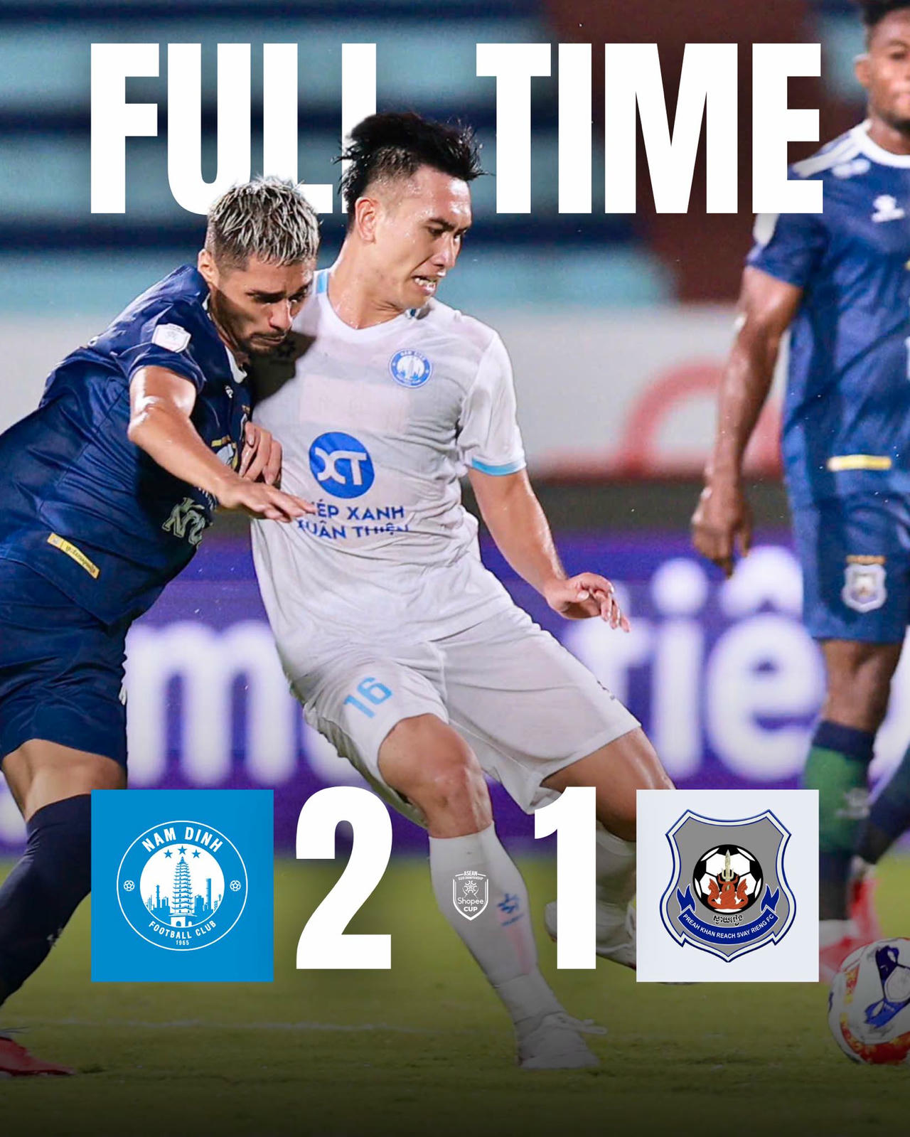 Thiếu người, đội Nam Định chiến thắng khó nhọc trước đại diện Campuchia