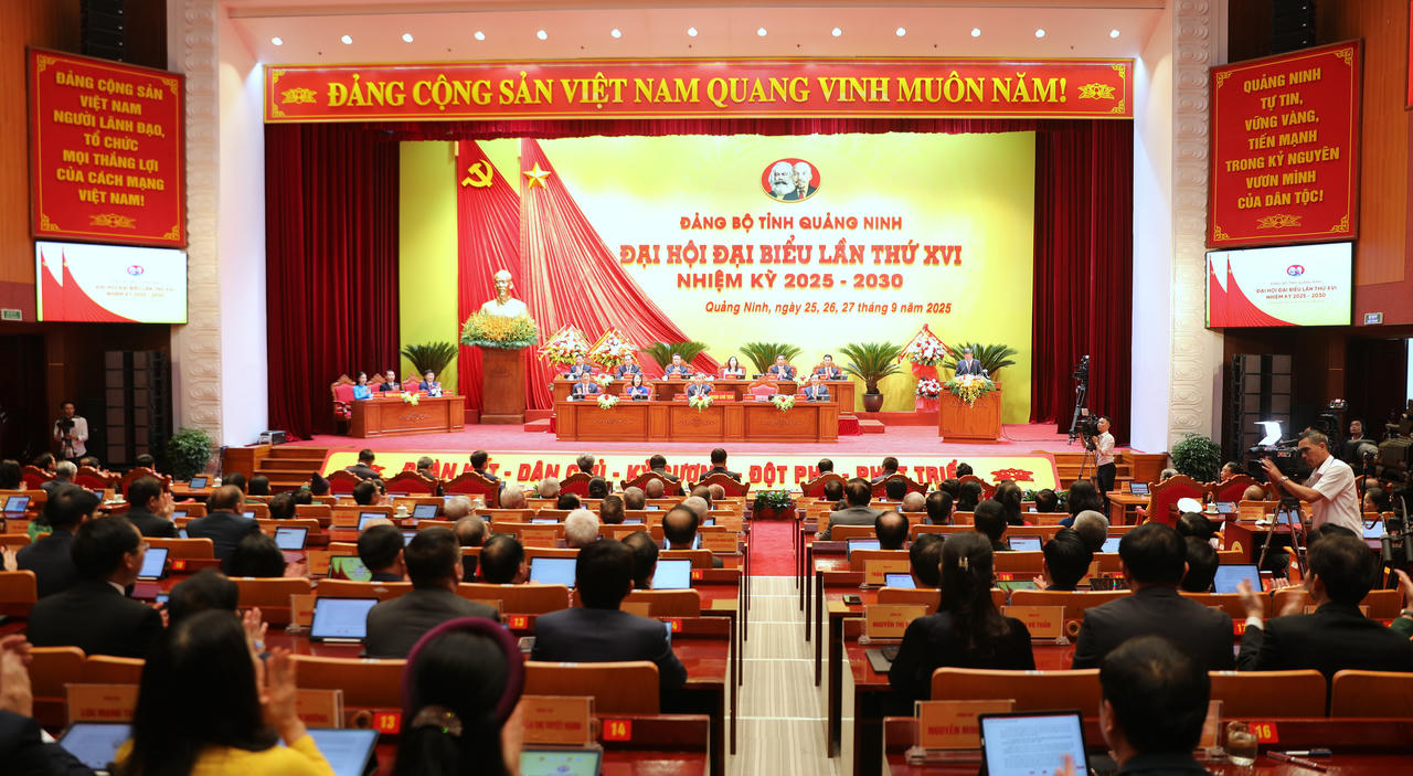 Toàn cảnh Đại hội đại biểu Đảng bộ tỉnh Quảng Ninh lần thứ XVI.