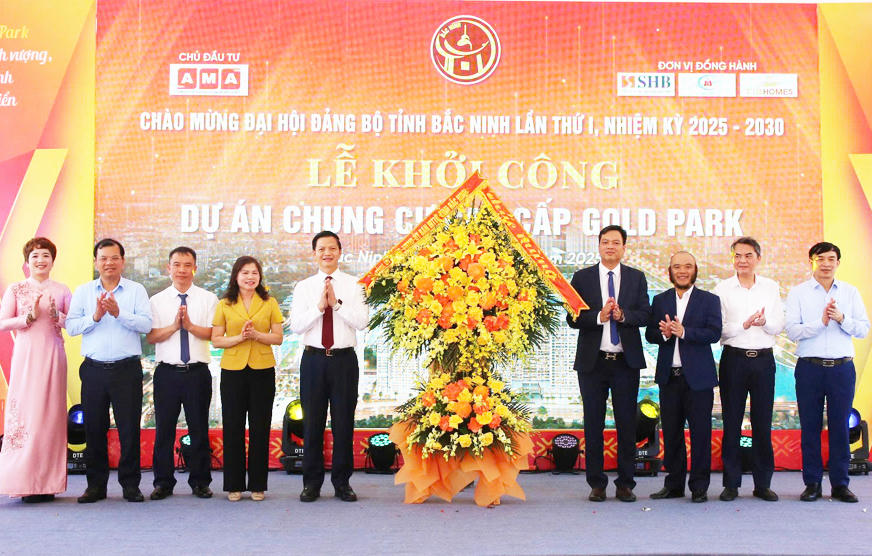 Bắc Ninh: Khởi công dự án chung cư cao cấp Gold Park, điểm nhấn kiến trúc mới chào mừng Đại hội Đảng bộ tỉnh lần thứ I