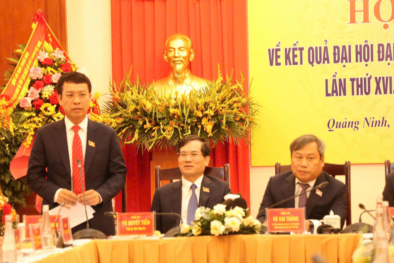 Trưởng Ban Tuyên giáo Tỉnh uỷ Quảng Ninh Nguyễn Hồng Dương thông tin họp báo về kết quả Đại hội đại biểu Đảng bộ tỉnh Quảng Ninh lần thứ XVI, nhiệm kỳ 2025 - 2030.