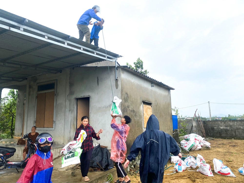 Cùng với đó, các đoàn viên, thanh niên tại nhiều địa phương cũng được huy động hỗ trợ dọn dẹp, chằng chống trường học và các công trình công cộng.