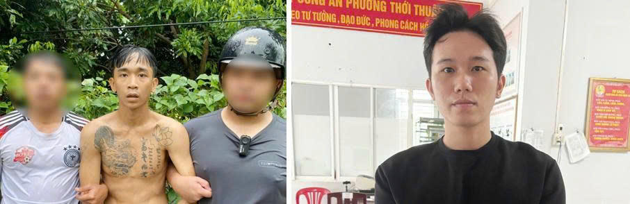 Các đối tượng Mai Văn Phúc và Lê Thành
Lượm bị bắt giữ. Ảnh: Tiến Tầm