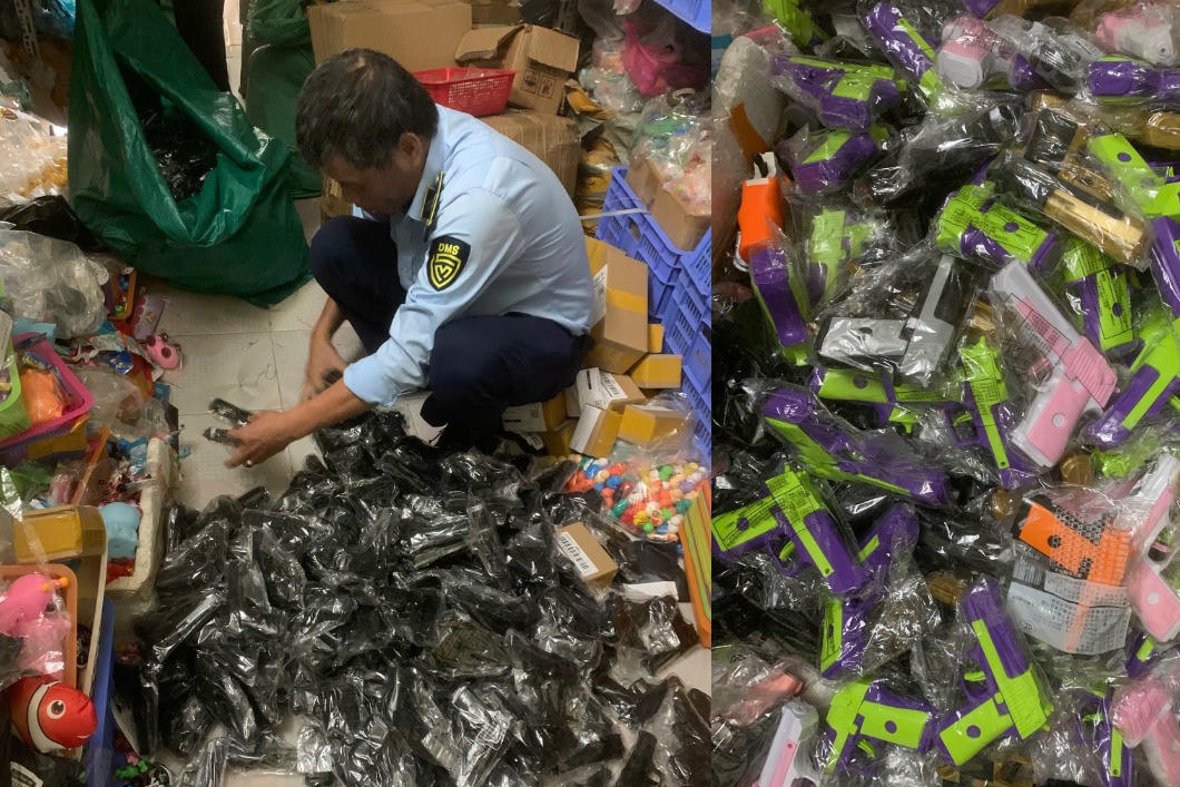 Thu giữ 660 khẩu súng đồ chơi trẻ em nhập lậu tại cơ sở kinh doanh tại phường Phú Diễn