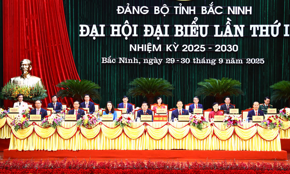 Đoàn chủ tịch điều hành phiên trù bị Đại hội Đảng bộ tỉnh Bắc Ninh lần thứ I, nhiệm kỳ 2025 – 2030.