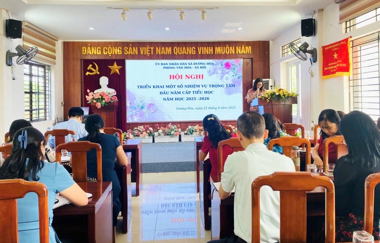 Hội nghị triển khai nhiệm vụ trọng tâm năm học 2025-2026 cấp Tiểu học xã Dương Hoà.